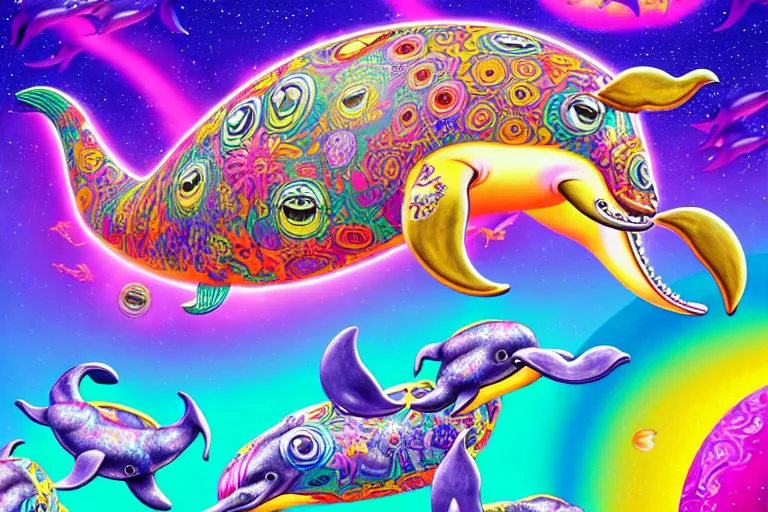 Prompt: lisa frank illustration of rebulon the cute ancient demon made of puppies and dolphins, by lisa frank, masterpiece concept art, 8 k, intricate detail, cinematic lighting, epic pose, bright colors