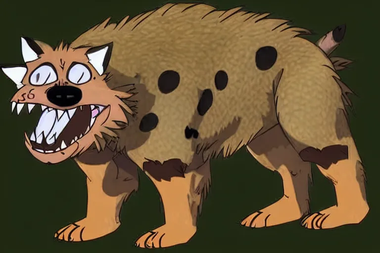 Image similar to a good ol'gnoll boy with white spots covering his fur.