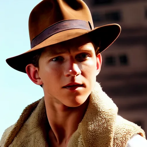 Image similar to tom holland as indiana jones