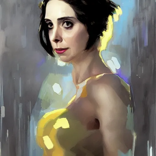 Image similar to alison brie as cortana, intricate, elegant, highly detailed, greg manchess, mucha, liepke, ruan jia, jeffrey catherine jones, ridley scott