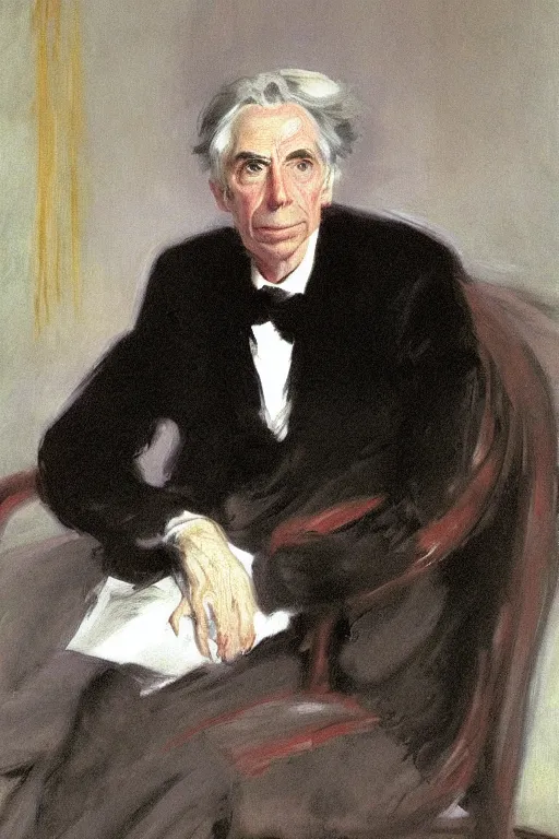 Prompt: portrait of Bertrand Russell, by John Singer Sargent