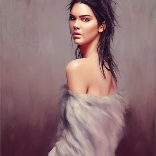 Image similar to fashion model kendall jenner by Gerry Chapelski by Richard Schmid by Jeremy Lipking by moebius by atey ghailan