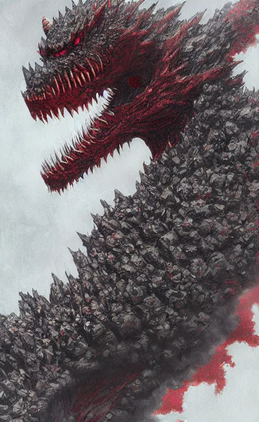 Image similar to shin godzilla, trending on pixiv fanbox, painted by greg rutkowski makoto shinkai takashi takeuchi studio ghibli