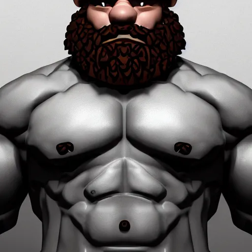 Image similar to portrait of a small but blocky dwarf with an large orange beard, muscular build, tough, highly detailed, ultra realistic, trending on artstation, photo, medieval, fantasy