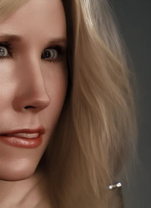 Image similar to close up portrait of kristen bell, highly detailed, hd, beautiful, subsurface scattering, octane rendering