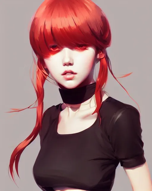 Image similar to a beautiful model in crop top, by guweiz and wlop and ilya kuvshinov and artgerm, symmetrical eyes, aesthetic, gorgeous, stunning, alluring, attractive, artstation, deviantart, pinterest, digital art