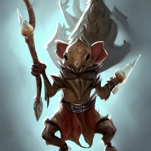 Image similar to cute little anthropomorphic rat king cercaria sustainer wearing sabre of the hobgoblin, tiny, small, miniature animal, baby animal, short, pale blue armor, cute and adorable, pretty, beautiful, DnD character art portrait, matte fantasy painting, DeviantArt Artstation, by Jason Felix by Steve Argyle by Tyler Jacobson by Peter Mohrbacher, cinematic lighting