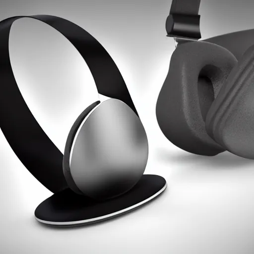 Image similar to headphone stand, futuristic, techno, cyberpunk, product design, render, concept, fun, geometric