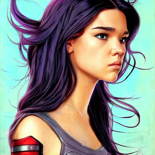 Prompt: Hailee Steinfeld as Kate Bishop (Marvel) by Karol Bak, Lisa James and jeremiah ketner