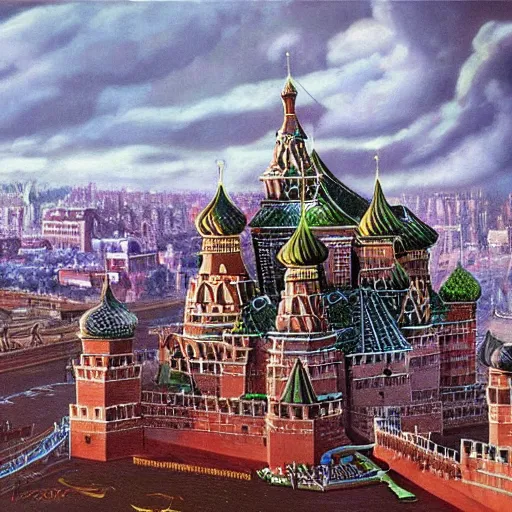 Image similar to fantasy_artwork_hyper_detailed_very_very_very_very_very_very_very_very_very_very_very_very_very_very_very_very_very beautiful painting of Dragon invasion of Moscow, matte painting