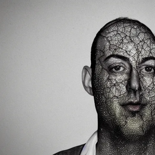 Image similar to tony hale double exposure head of kale