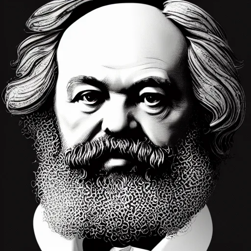 Image similar to portrait of karl marx, intricate, colourful, elegant, highly detailed, digital painting, artstation, concept art, smooth, sharp focus, illustration, by bartek fedyczak, erak note, tooth wu, neil richards, kan liu, siwoo kim, jisu choe