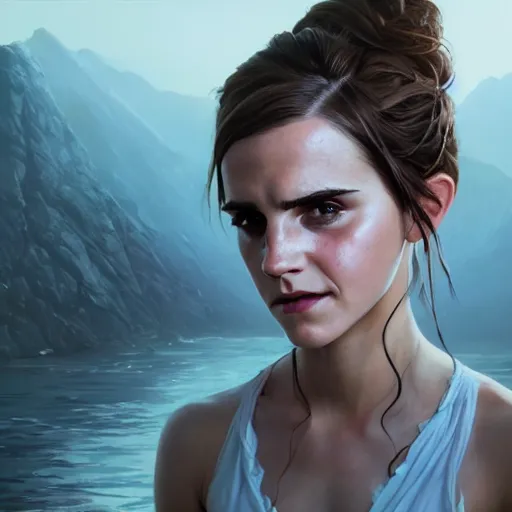 Image similar to highly detailed portrait, emma watson, in gta v, stephen bliss, unreal engine, fantasy art by greg rutkowski, loish, rhads, ferdinand knab, makoto shinkai and lois van baarle, ilya kuvshinov, rossdraws, tom bagshaw, global illumination, radiant light, detailed and intricate environment