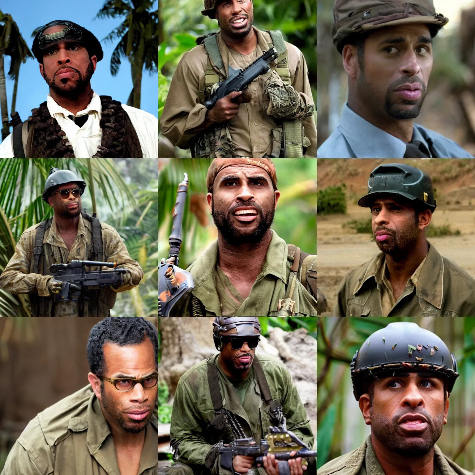 Prompt: Kirk Lazarus in Tropic Thunder