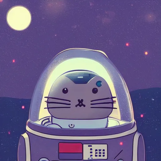 Prompt: portrait of an astronaut pusheen the cat, on a planet, ufo, spaceship, concept art by makoto shinkai, dan mumford, digital art, highly detailed, intricate, sci - fi, sharp focus, trending on artstation hq, deviantart, unreal engine