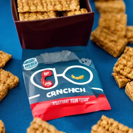 Prompt: crunch bar with logo spelled 'cronch'