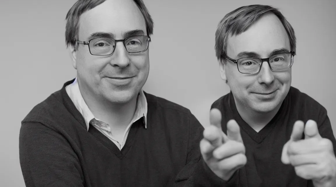 Image similar to portrait of Linus Torvalds, photo product