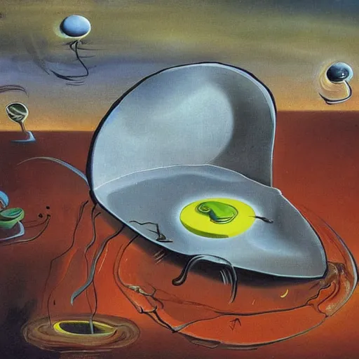 Prompt: Dali's painting of melting iphones