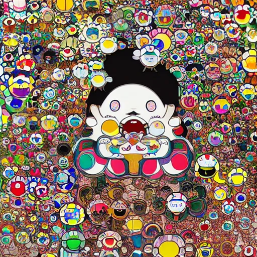 Image similar to things hidden inside my head by takashi murakami, superflat, pop culture, colorful, intricate, hyper detailed