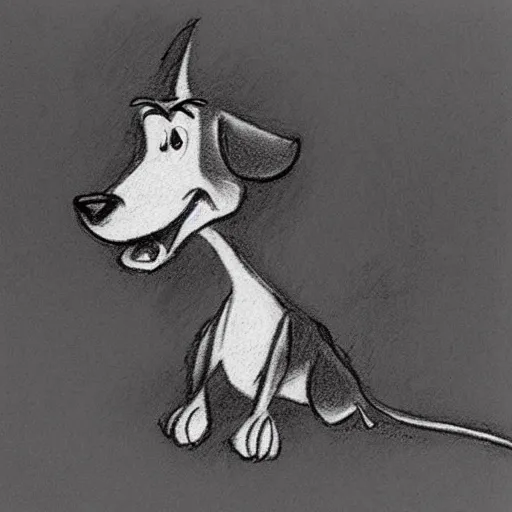 Prompt: milt kahl pencil sketch of a dog