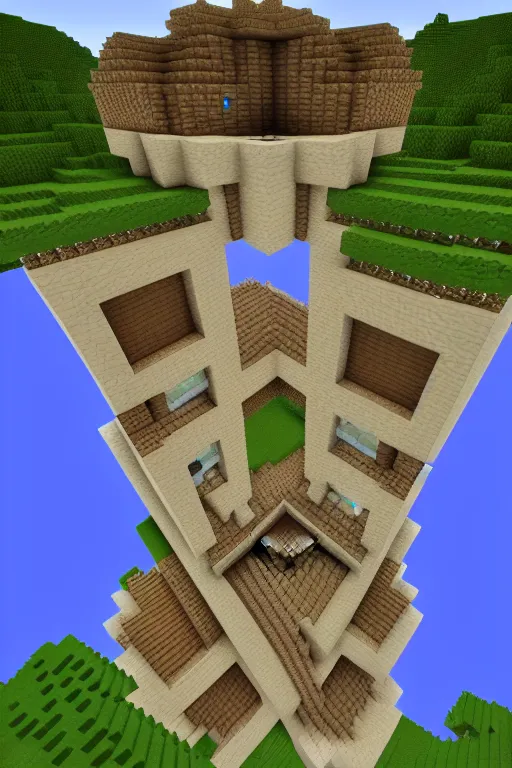 Image similar to minecraft sky mansion