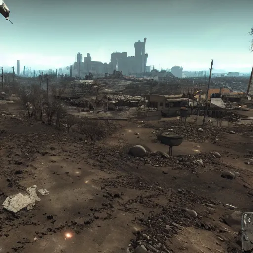 Image similar to the earth in ruins seen from space post - nuclear war in fallout 4, in game screenshot