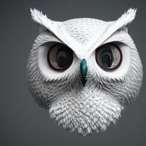 Image similar to a 3 d render of an owl mask, octane render, unreal engine, hyper realistic, detailed