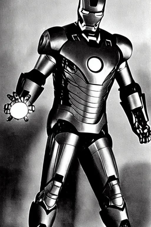 Image similar to cary grant as iron man. superhero movie set in the 1 9 5 0's