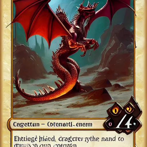 Image similar to Coherent & Accurate & Well shaped : magical dragon, epic fantasy style, in the style of Greg Rutkowski, hearthstone artwork