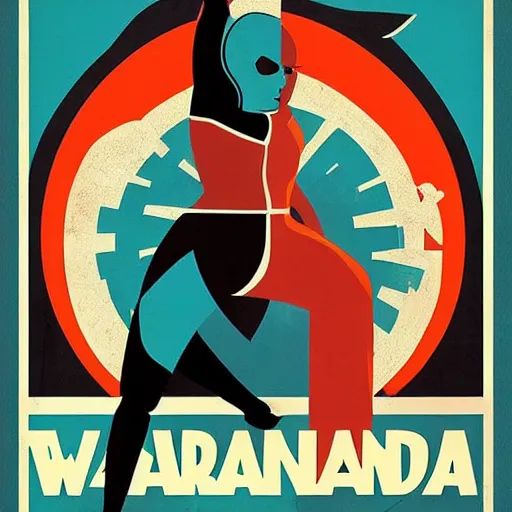 Image similar to “Mid Century Modern Poster of Wakanda”