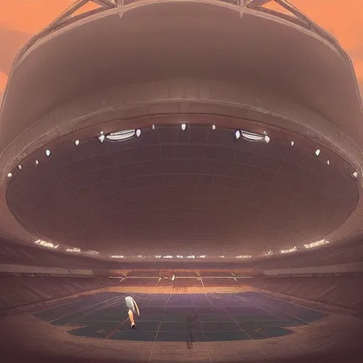 Prompt: “an astronaut walking inside an underwater football stadium, trending on artstation”