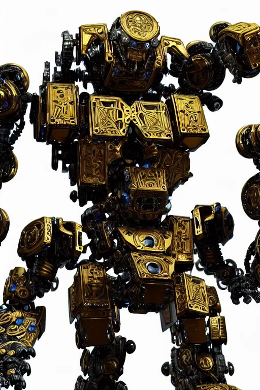 Image similar to a intricate ornate boxing humanoid mecha, punk, by war robots, real steel ( 2 0 1 1 ), westworld and pacific rim movie and ps 5 game machine warrior 5, cryengine, frostbite 3 engine, blue and yellow scheme, sharp focus, 8 k, high definition, insanely detailed, soft lighting, smooth face