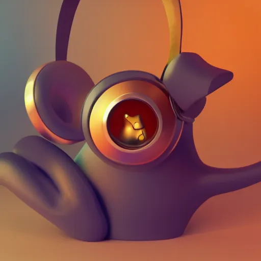 Prompt: logo of cute cat listening to music, vector, octane render, golden ratio, 4k UHD, iconic design