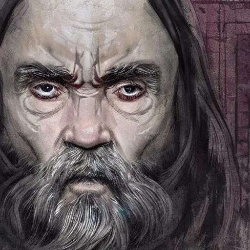 Prompt: charles manson as egiptian king, ultra realistic face and body dimensions, by greg rutkowski, pinterest