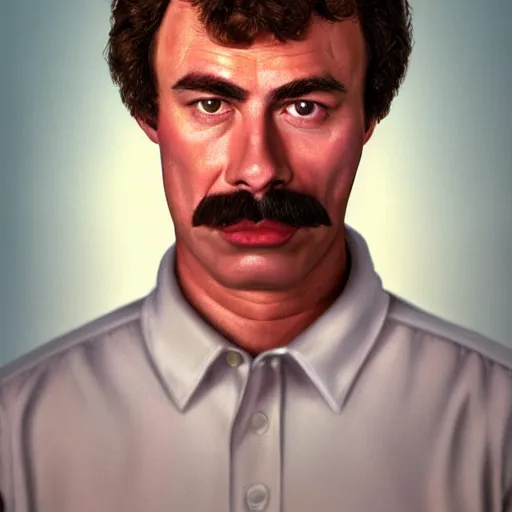 Prompt: film still photo portrait of the lovechild of napoleon dynamite and tom selleck, realistic, hyperrealistic, 8 k resolution, hd quality, very detailed, highly detailed, intricate details, real life, real world, trending on artstation, digital art, really realistic, very realistic, headshot, head in frame, photograph, portrait