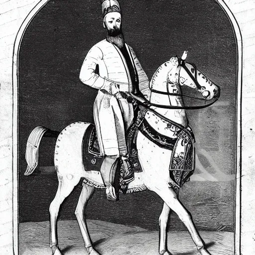 Image similar to ottoman sultan riding a range rover in 1 7 th century