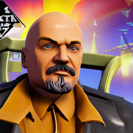 Prompt: lenin as fortnite character, gameplay screenshot