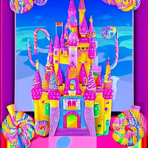 Image similar to candyland castle symmetry by lisa frank