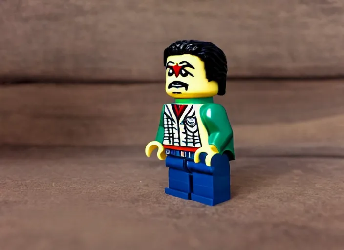 Image similar to saddam hussein lego minifigure playset, professional toy magazine photo