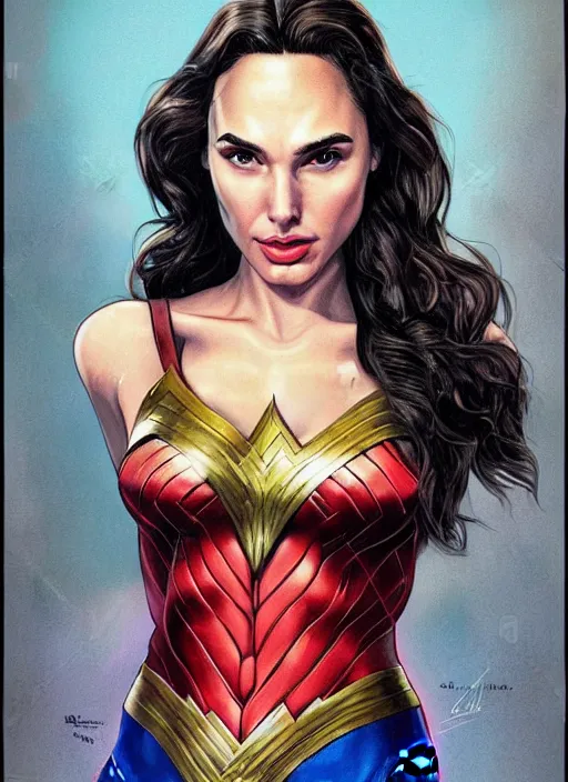 Image similar to portrait of gal gadot, usa president election, soviet propaganda poster, colored, artgerm, highly detailed