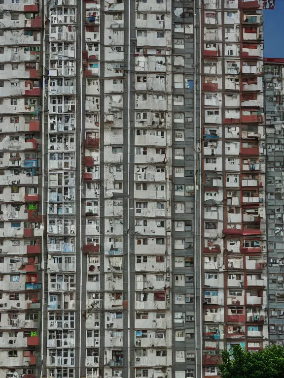 Image similar to Photo of Soviet apartment building, isometric