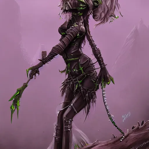 Image similar to eco punk, goblin girl goth, fantasy art, high detail, 4k