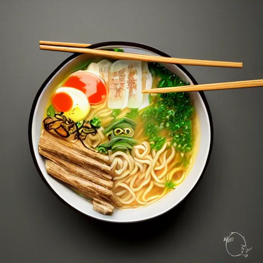 Image similar to bowl of ramen, studio ghibli style