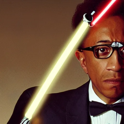 Image similar to gustavo fring with a lightsaber