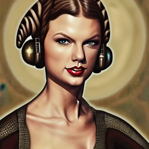 Image similar to taylor swift as princess leia in star wars, by jean - baptiste monge