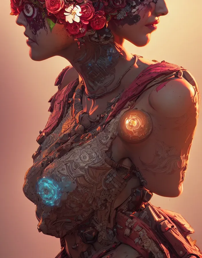 Image similar to symmetry!! portrait of floral! borderlands 3 psycho, intricate, elegant, highly detailed, digital painting, artstation, concept art, smooth, sharp focus, illustration, art by artgerm and greg rutkowski, 8 k