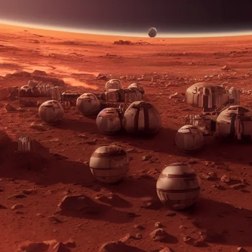 Image similar to Cinematic Poster Of The Death Star Shooting At Mars, Photorealistic