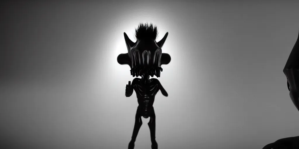 Image similar to cinematic film still of a punk alien starring in a dave meyers directed music video, cgi, vfx, ( ( ( chiaroscuro ) ) ) lighting, shallow depth of field, ( ( 8 0 mm ) ), f 1. 8