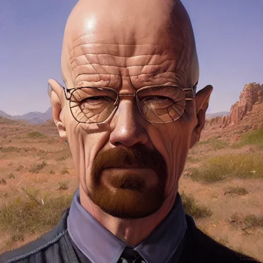 Prompt: epic portrait of walter white, detailed, digital painting, artstation, concept art, donato giancola, joseph christian leyendecker, wlop, boris vallejo, breathtaking, high details, extremely detailed, establishing shot, artistic, hyper realistic, octane render