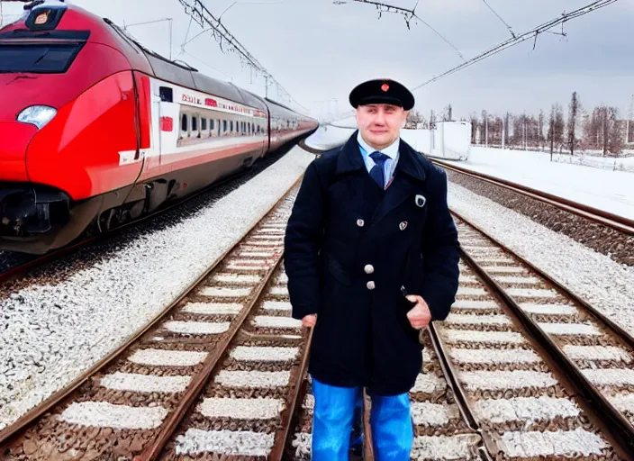 Image similar to train driver of the Russian Railways